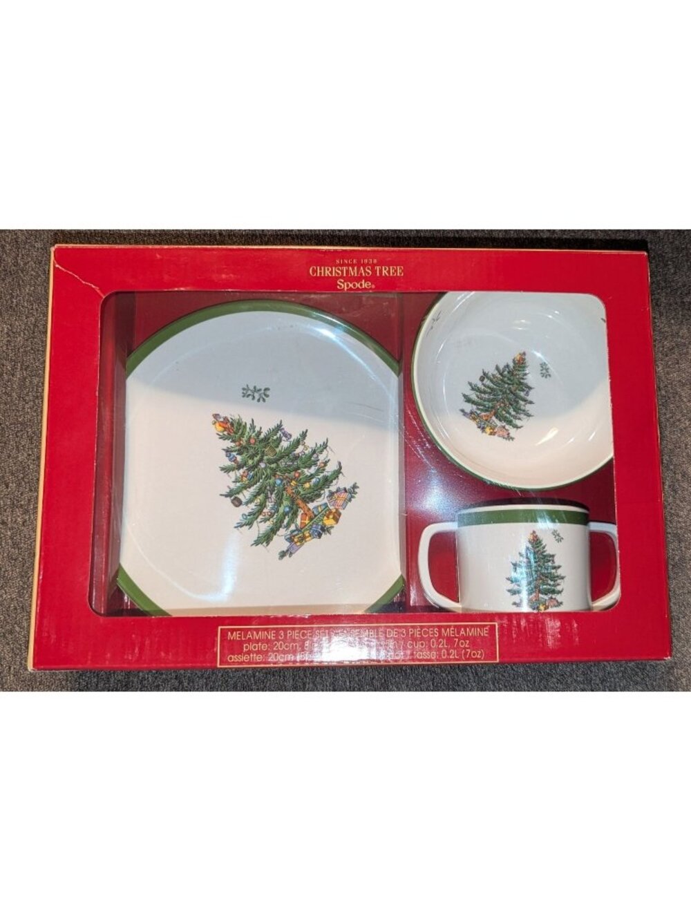 Spode Christmas Tree 3-Piece Children's Melamine Dinnerware Set